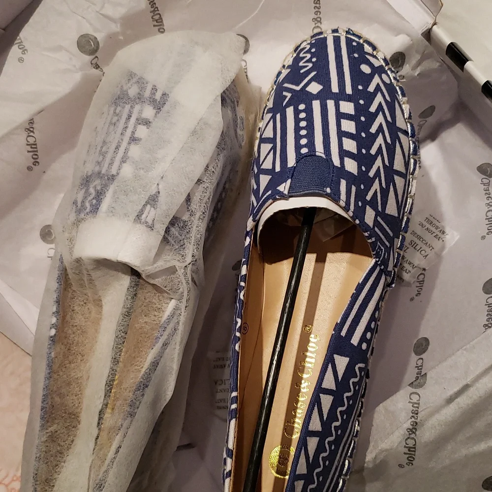 Chase & Chloe New Espadrilles Jute Platform Flats Slip-On NIB Women's 8